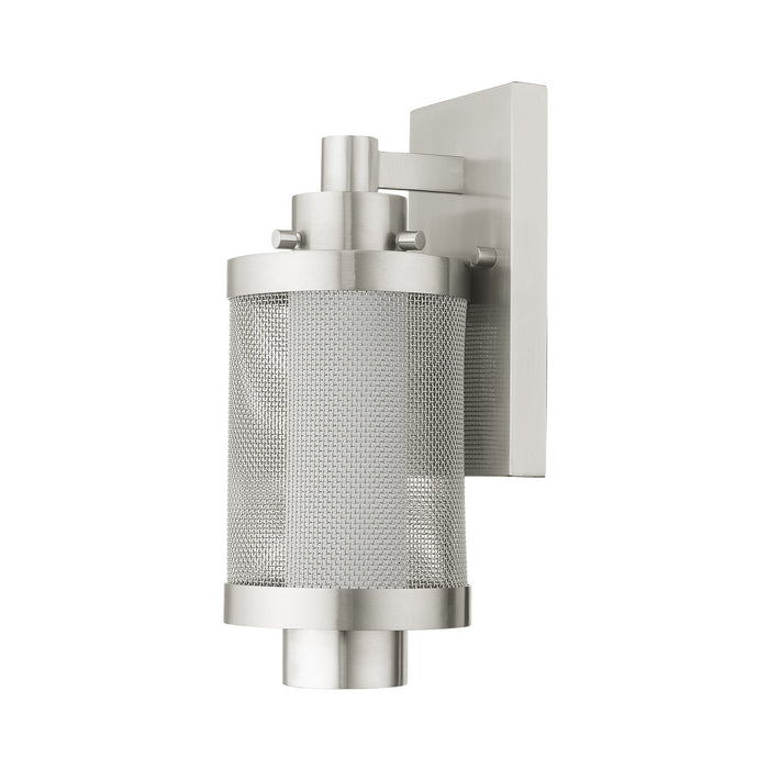 Livex Lighting 20681-91 One Light Outdoor Wall Lantern, Brushed Nickel