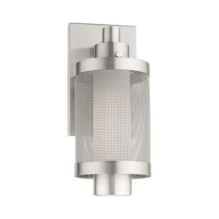 Livex Lighting 20681-91 One Light Outdoor Wall Lantern, Brushed Nickel