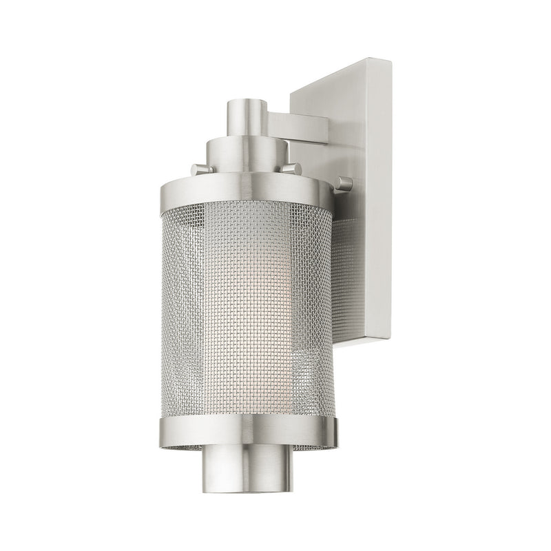 Livex Lighting 20681-91 One Light Outdoor Wall Lantern, Brushed Nickel