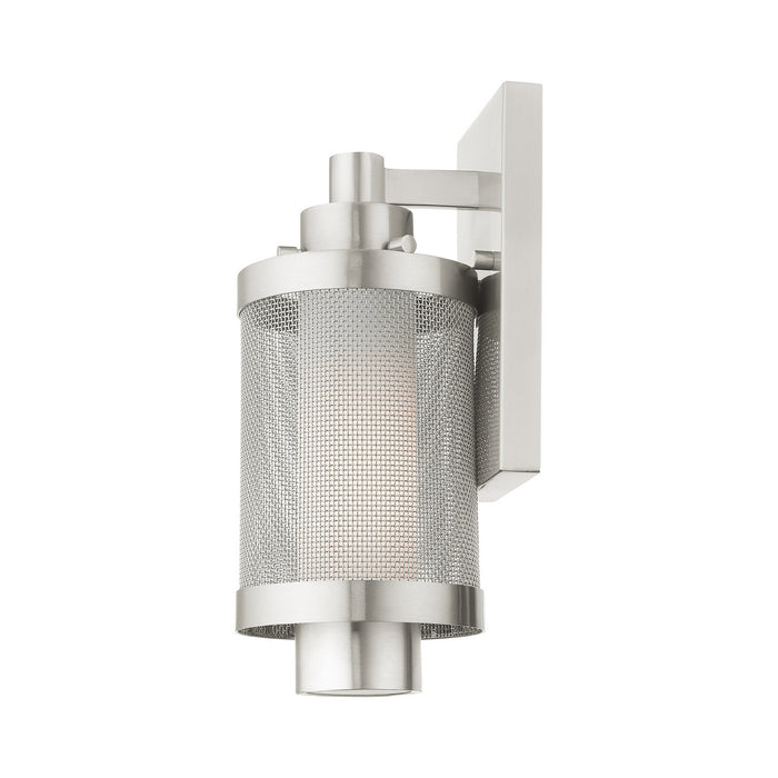 Livex Lighting 20681-91 One Light Outdoor Wall Lantern, Brushed Nickel