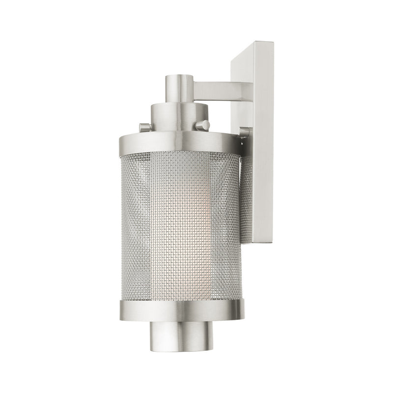 Livex Lighting 20681-91 One Light Outdoor Wall Lantern, Brushed Nickel