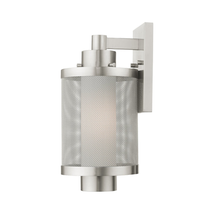 Livex Lighting 20682-91 One Light Outdoor Wall Lantern, Brushed Nickel