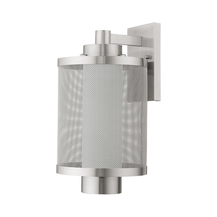 Livex Lighting 20683-91 One Light Outdoor Wall Lantern, Brushed Nickel