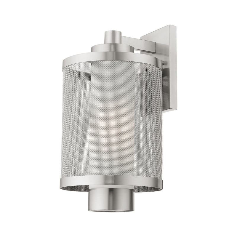 Livex Lighting 20683-91 One Light Outdoor Wall Lantern, Brushed Nickel