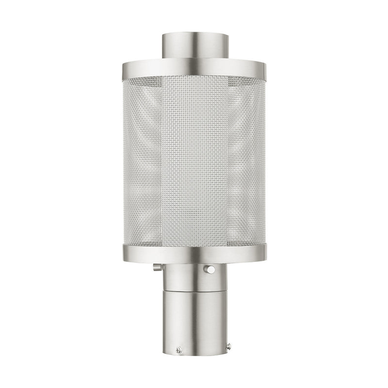 Livex Lighting 20684-91 One Light Outdoor Post Top Lantern, Brushed Nickel