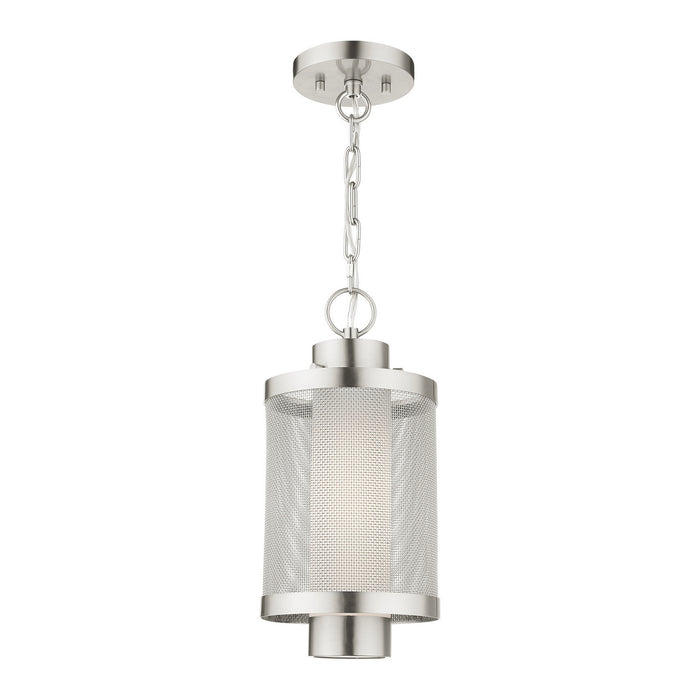 Livex Lighting 20685-91 One Light Outdoor Pendant, Brushed Nickel