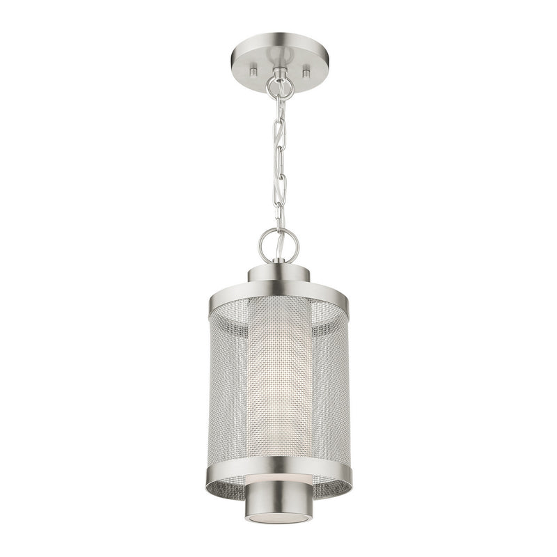 Livex Lighting 20685-91 One Light Outdoor Pendant, Brushed Nickel