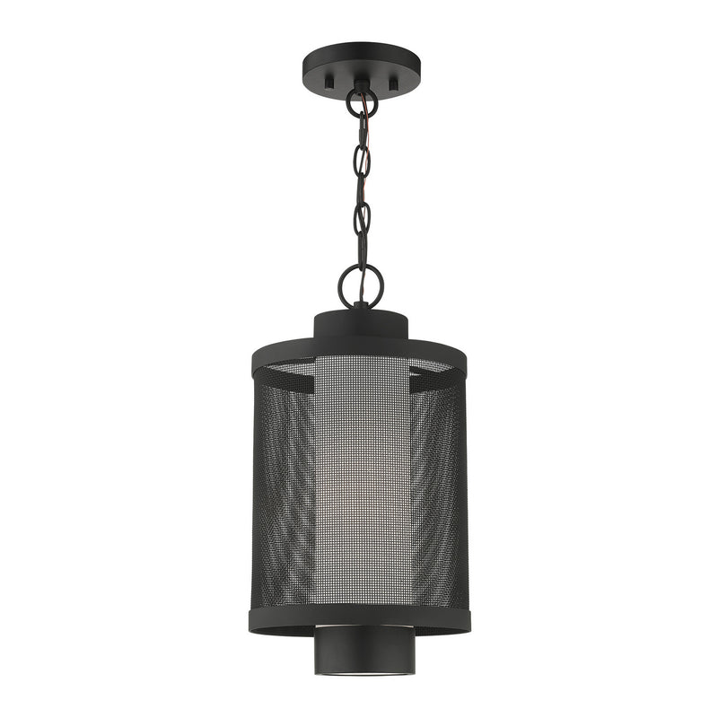 Livex Lighting 20687-14 One Light Outdoor Pendant, Textured Black