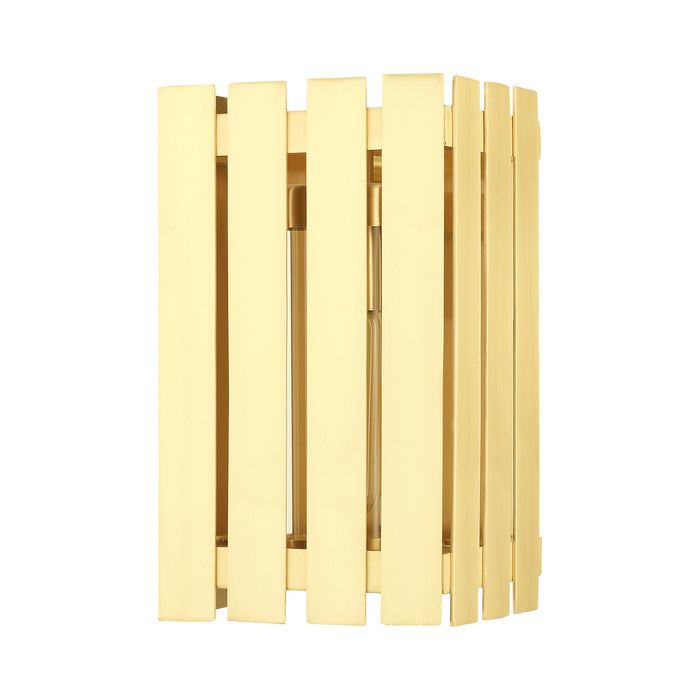 Livex Lighting 20751-12 One Light Outdoor Wall Lantern, Satin Brass