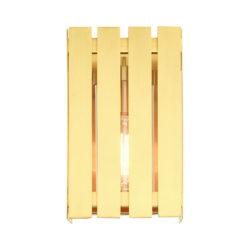 Livex Lighting 20751-12 One Light Outdoor Wall Lantern, Satin Brass