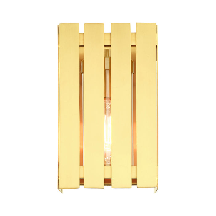 Livex Lighting 20751-12 One Light Outdoor Wall Lantern, Satin Brass