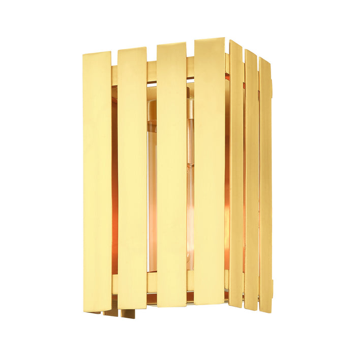 Livex Lighting 20751-12 One Light Outdoor Wall Lantern, Satin Brass