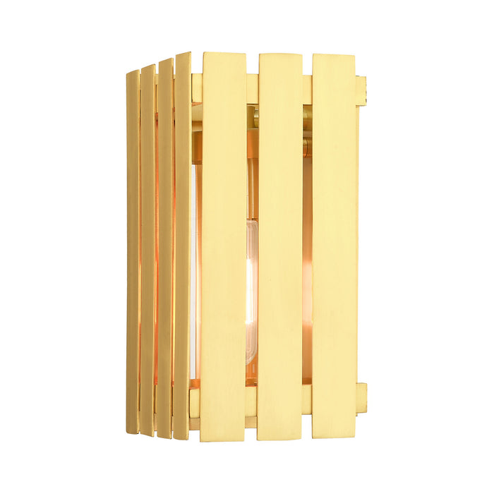 Livex Lighting 20751-12 One Light Outdoor Wall Lantern, Satin Brass