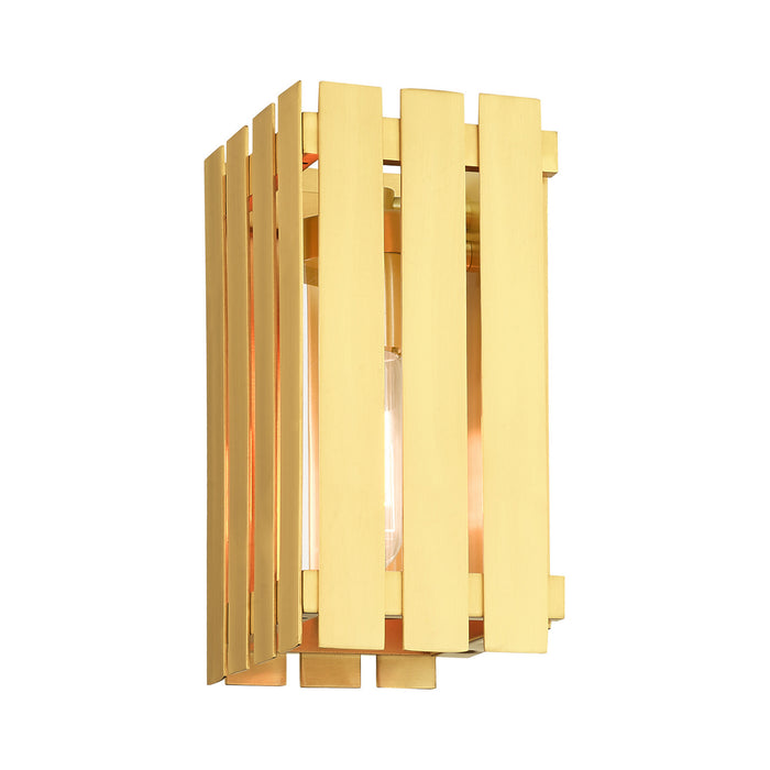 Livex Lighting 20751-12 One Light Outdoor Wall Lantern, Satin Brass