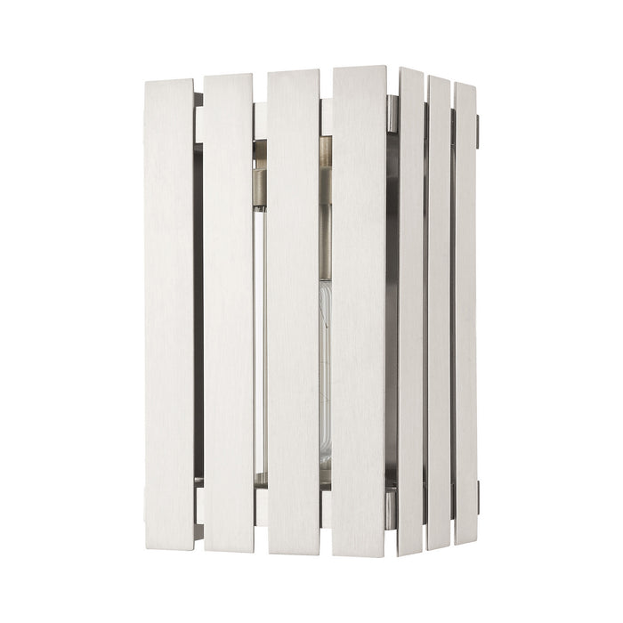 Livex Lighting 20751-91 One Light Outdoor Wall Lantern, Brushed Nickel