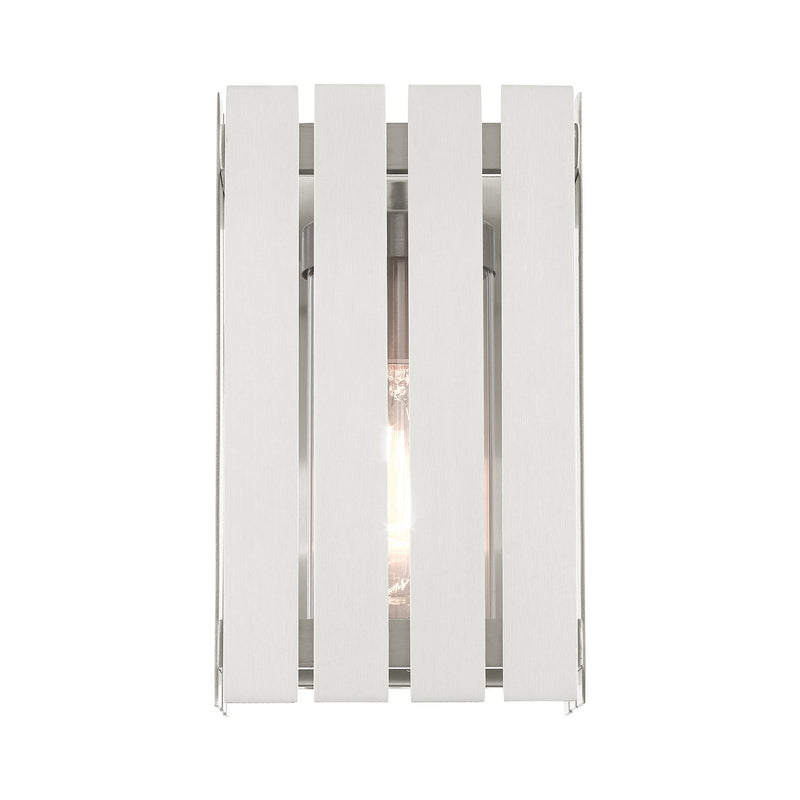 Livex Lighting 20751-91 One Light Outdoor Wall Lantern, Brushed Nickel