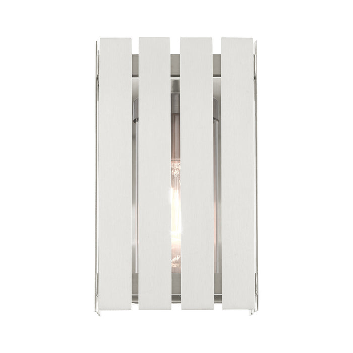 Livex Lighting 20751-91 One Light Outdoor Wall Lantern, Brushed Nickel