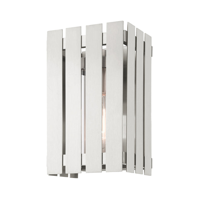 Livex Lighting 20751-91 One Light Outdoor Wall Lantern, Brushed Nickel
