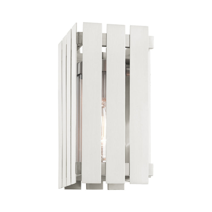 Livex Lighting 20751-91 One Light Outdoor Wall Lantern, Brushed Nickel