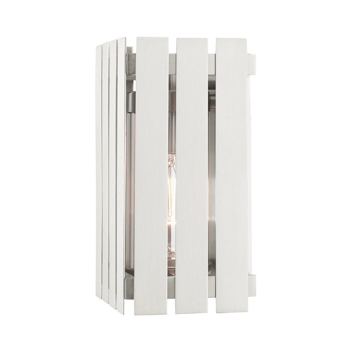 Livex Lighting 20751-91 One Light Outdoor Wall Lantern, Brushed Nickel