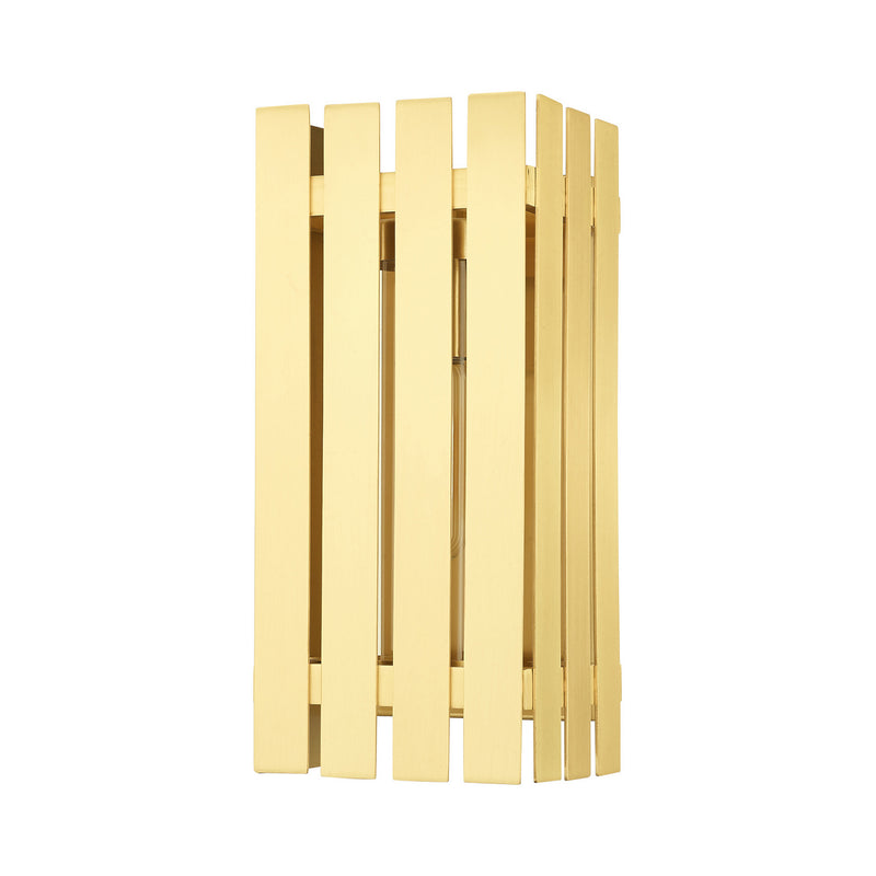 Livex Lighting 20752-12 One Light Outdoor Wall Lantern, Satin Brass
