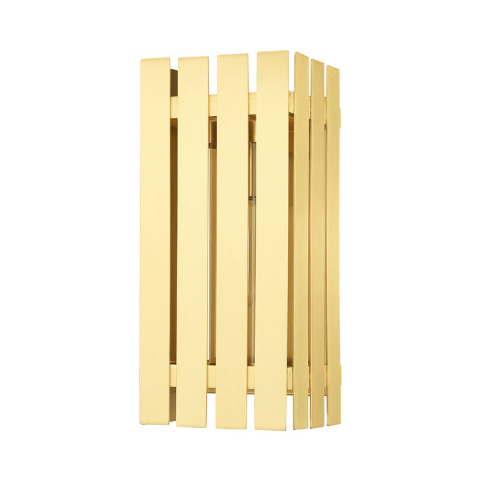 Livex Lighting 20752-12 One Light Outdoor Wall Lantern, Satin Brass