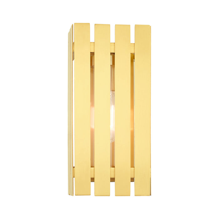 Livex Lighting 20752-12 One Light Outdoor Wall Lantern, Satin Brass