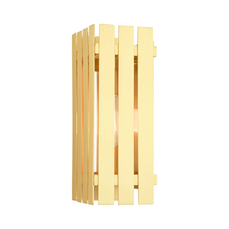 Livex Lighting 20752-12 One Light Outdoor Wall Lantern, Satin Brass