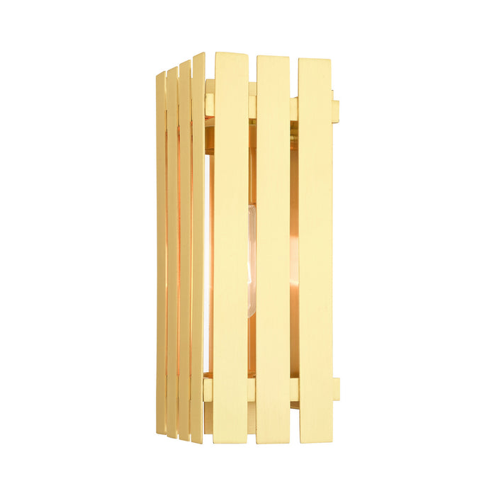 Livex Lighting 20752-12 One Light Outdoor Wall Lantern, Satin Brass