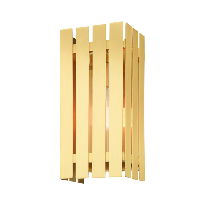 Livex Lighting 20752-12 One Light Outdoor Wall Lantern, Satin Brass