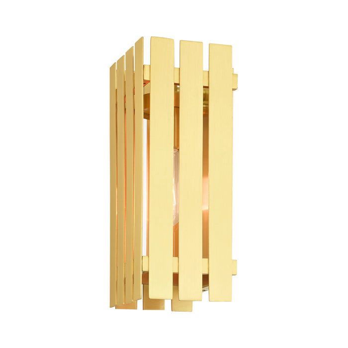Livex Lighting 20752-12 One Light Outdoor Wall Lantern, Satin Brass