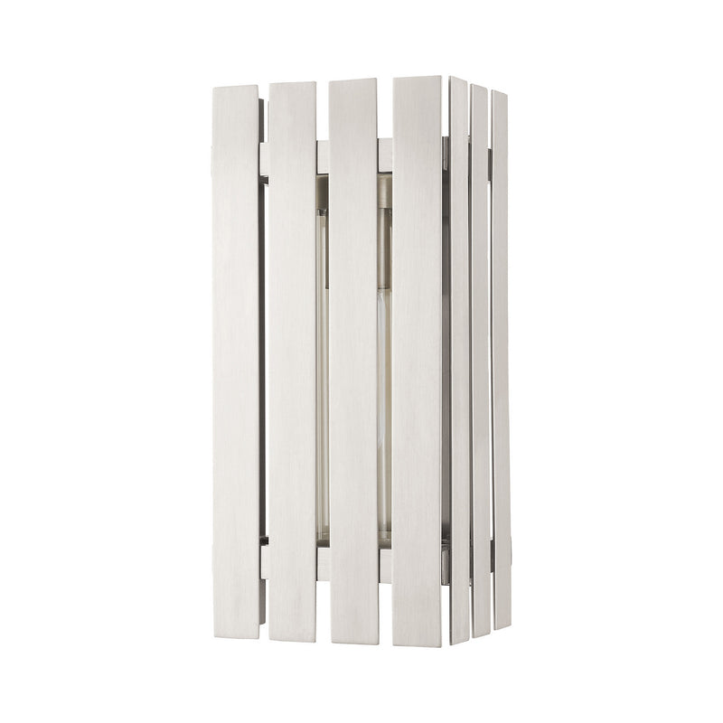 Livex Lighting 20752-91 One Light Outdoor Wall Lantern, Brushed Nickel