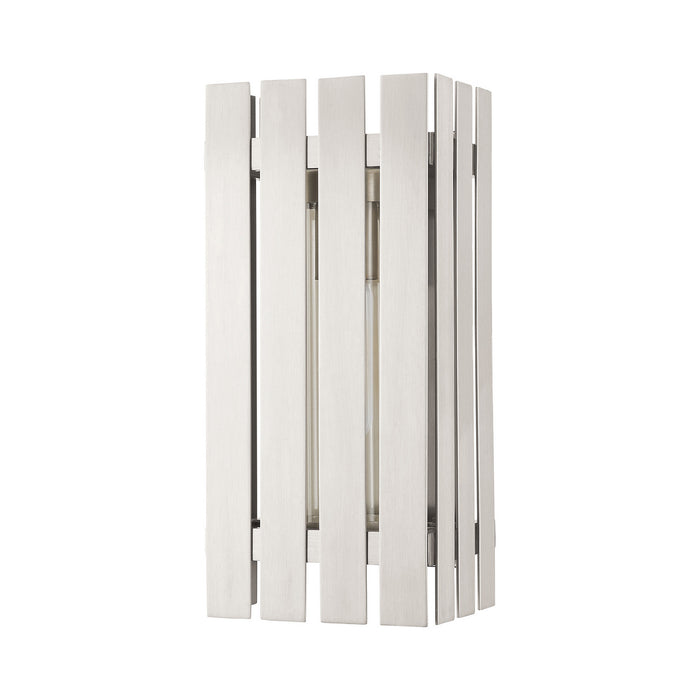 Livex Lighting 20752-91 One Light Outdoor Wall Lantern, Brushed Nickel