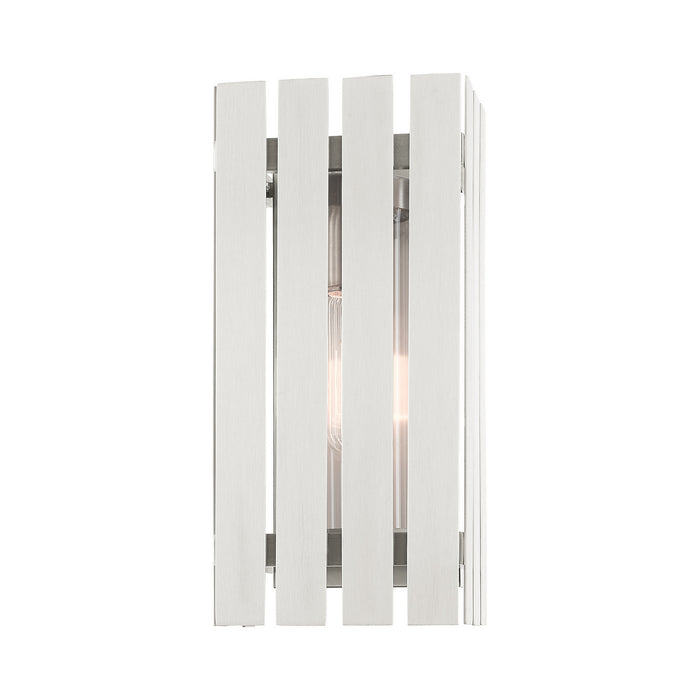 Livex Lighting 20752-91 One Light Outdoor Wall Lantern, Brushed Nickel