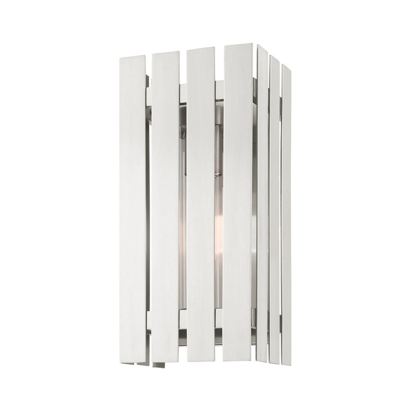 Livex Lighting 20752-91 One Light Outdoor Wall Lantern, Brushed Nickel