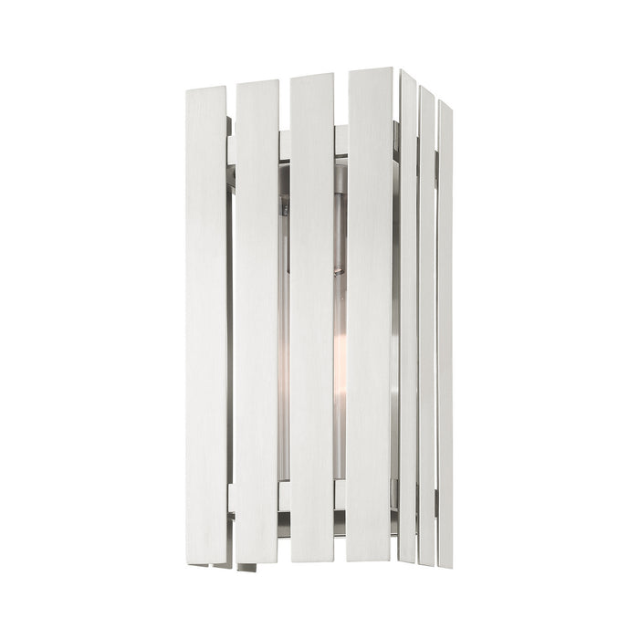 Livex Lighting 20752-91 One Light Outdoor Wall Lantern, Brushed Nickel