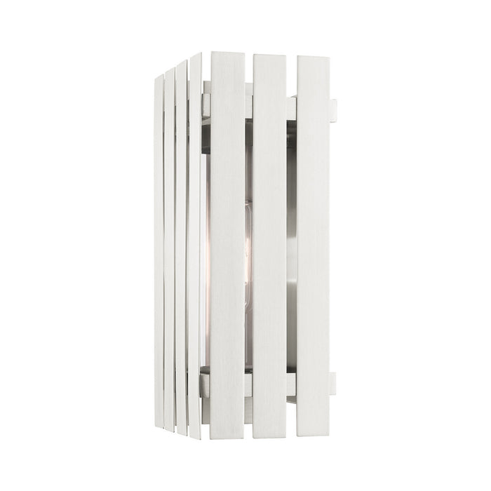 Livex Lighting 20752-91 One Light Outdoor Wall Lantern, Brushed Nickel