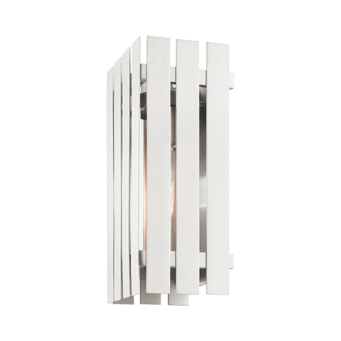 Livex Lighting 20752-91 One Light Outdoor Wall Lantern, Brushed Nickel