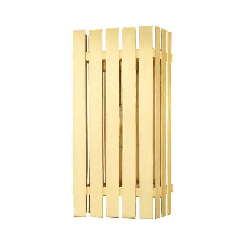 Livex Lighting 20753-12 One Light Outdoor Wall Lantern, Satin Brass