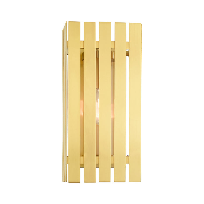 Livex Lighting 20753-12 One Light Outdoor Wall Lantern, Satin Brass