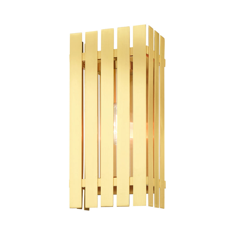 Livex Lighting 20753-12 One Light Outdoor Wall Lantern, Satin Brass