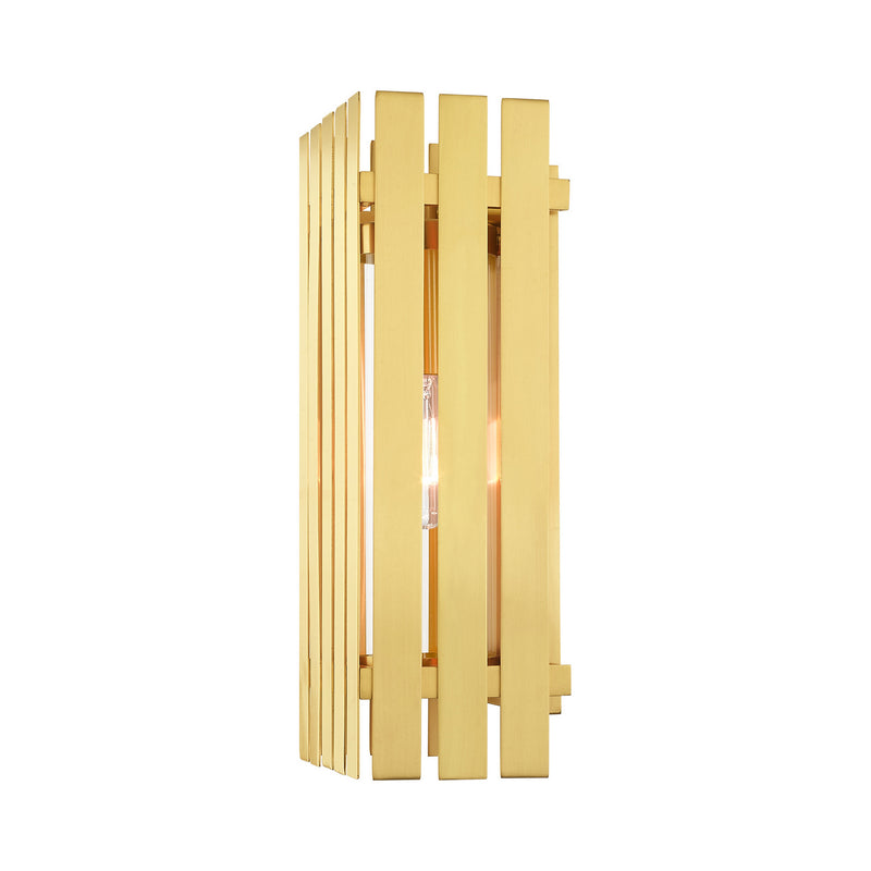 Livex Lighting 20753-12 One Light Outdoor Wall Lantern, Satin Brass