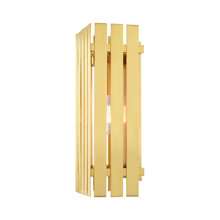 Livex Lighting 20753-12 One Light Outdoor Wall Lantern, Satin Brass
