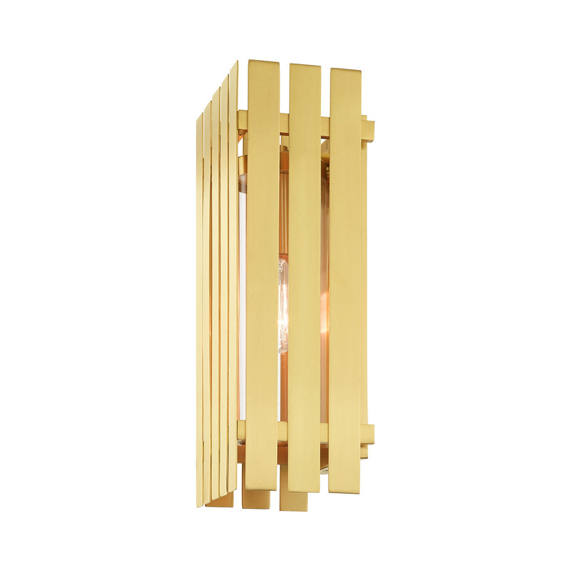 Livex Lighting 20753-12 One Light Outdoor Wall Lantern, Satin Brass