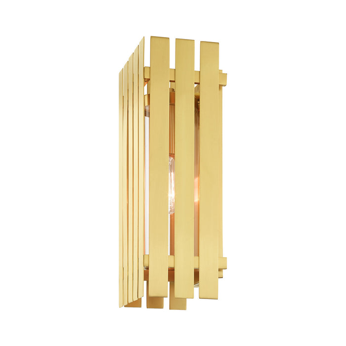 Livex Lighting 20753-12 One Light Outdoor Wall Lantern, Satin Brass