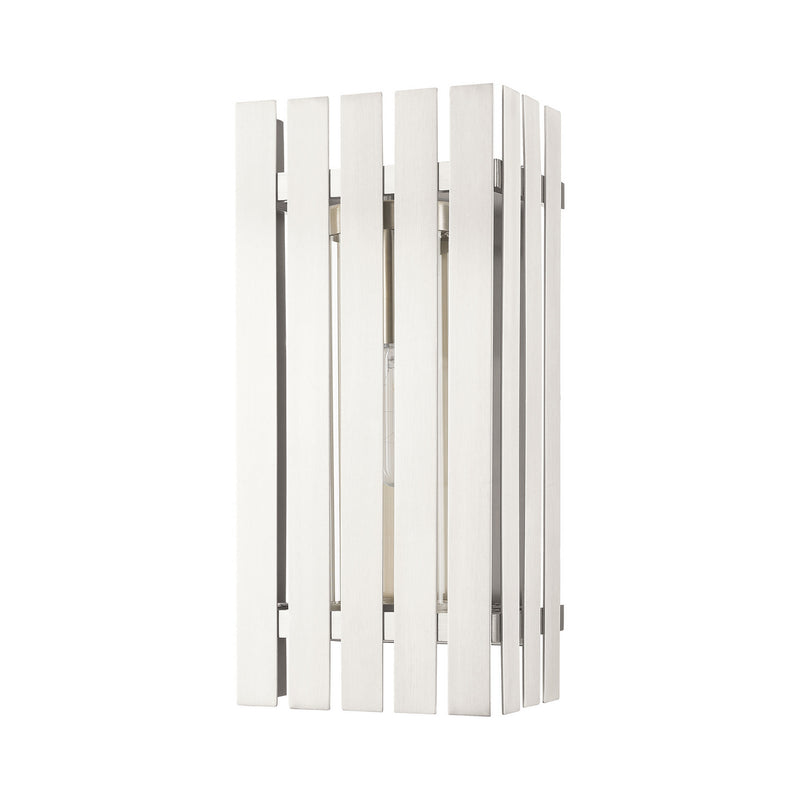 Livex Lighting 20753-91 One Light Outdoor Wall Lantern, Brushed Nickel