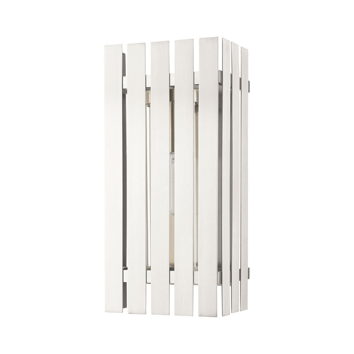 Livex Lighting 20753-91 One Light Outdoor Wall Lantern, Brushed Nickel