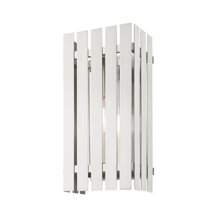 Livex Lighting 20753-91 One Light Outdoor Wall Lantern, Brushed Nickel
