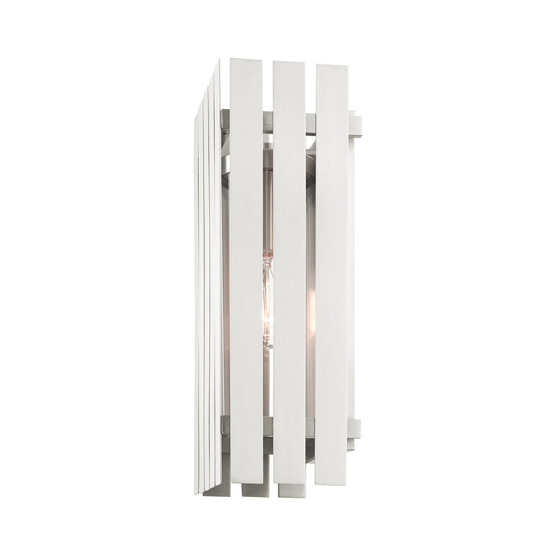 Livex Lighting 20753-91 One Light Outdoor Wall Lantern, Brushed Nickel