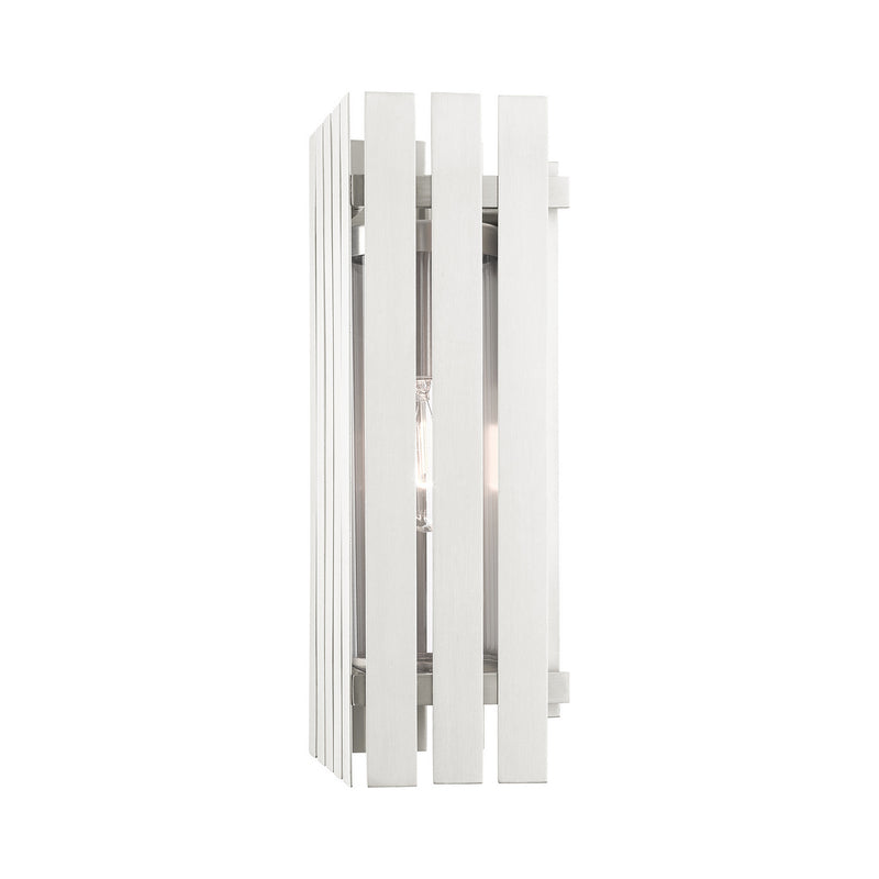 Livex Lighting 20753-91 One Light Outdoor Wall Lantern, Brushed Nickel